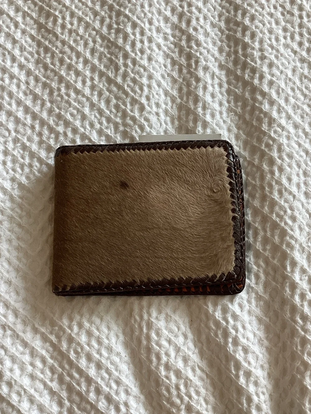 Men's Brown Hair-On Leather Bifold Wallet